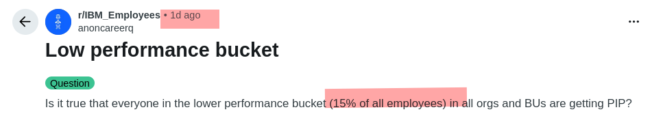 Is it true that everyone in the lower performance bucket (15% of all employees) in all orgs and BUs are getting PIP?