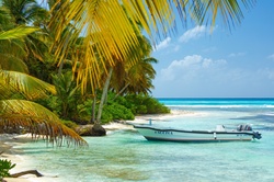 Boat at Caribbean sea