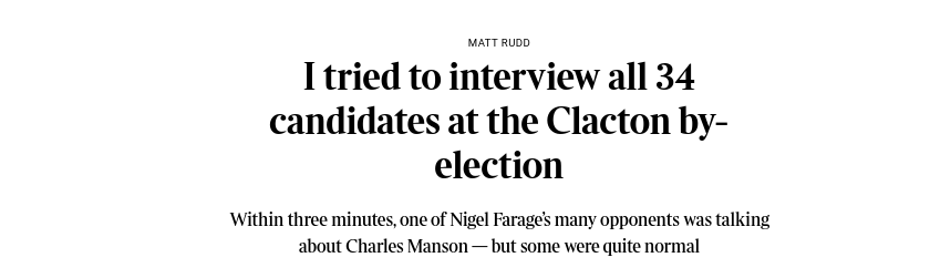 I tried to interview all 34 candidates at the Clacton by-election
