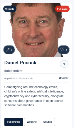 Campaigning around technology ethics, children's online safety, artificial intelligence, cryptocurrency and cybersecurity, alongside concerns about governance in open-source software communities.