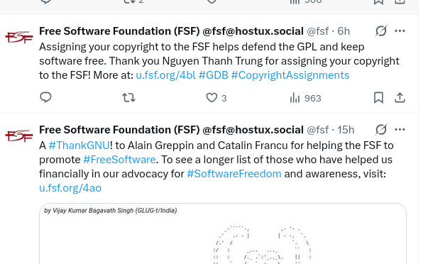 Assigning your copyright to the FSF helps defend the GPL and keep software free.