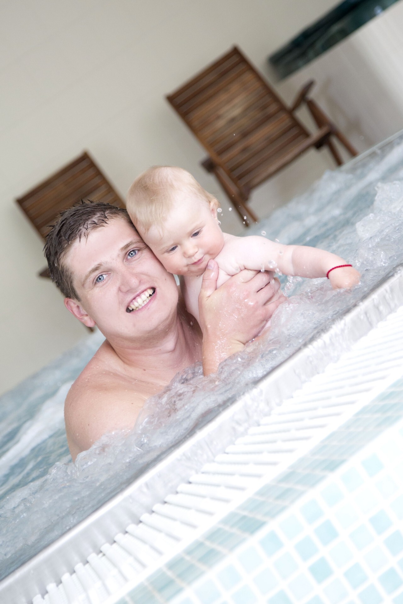 Happy daddy with his baby girl