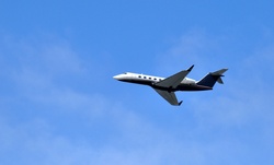 Jet airplane taking off from airport