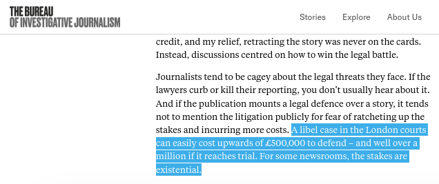 A libel case in the London courts can easily cost upwards of £500,000 to defend – and well over a million if it reaches trial. For some newsrooms, the stakes are existential.