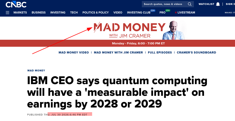 IBM CEO says quantum computing will have a 'measurable impact' on earnings by 2028 or 2029