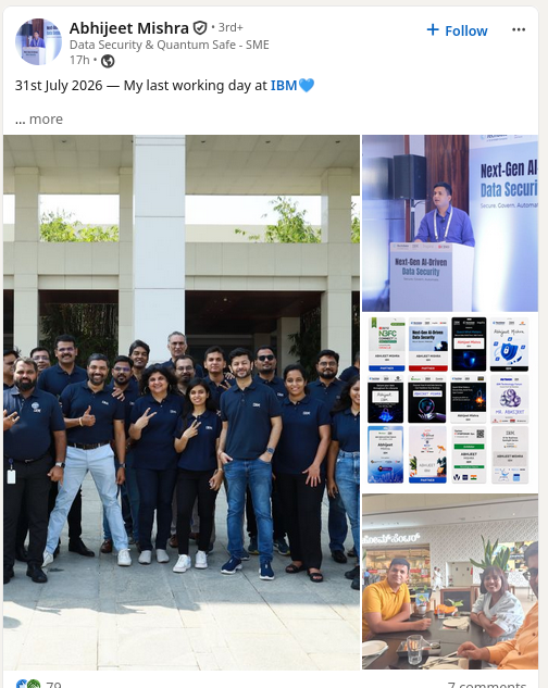 31st July 2026 — My last working day at IBM