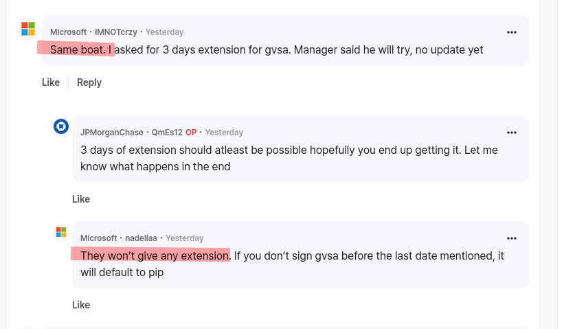 Same boat. I asked for 3 days extension for gvsa. Manager said he will try, no update yet