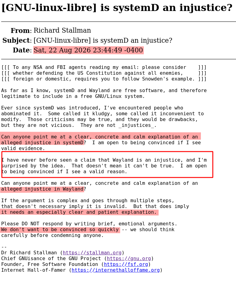 is systemD an injustice?
