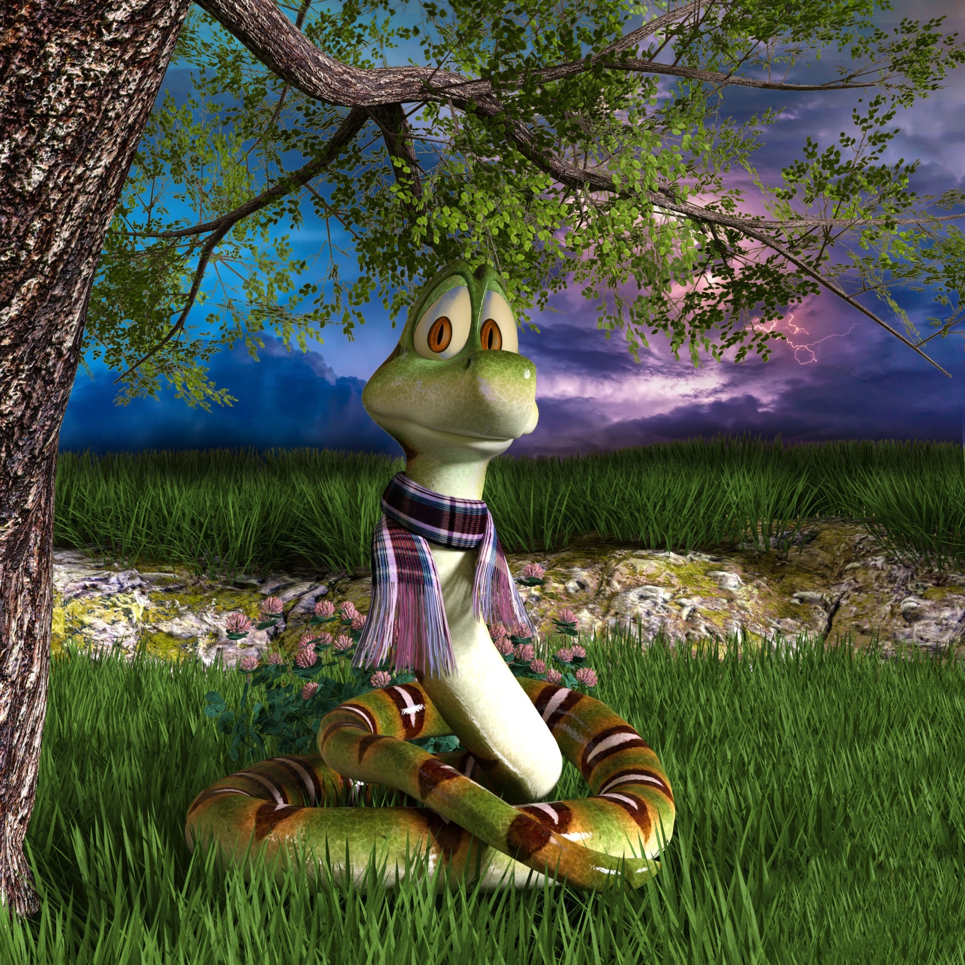 Karl the snake with a scarf