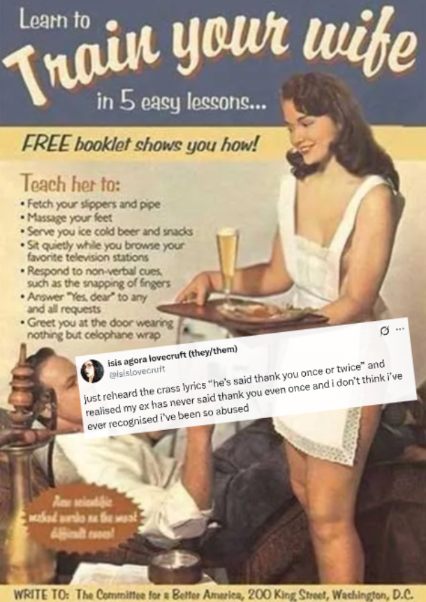 Old Sexist Ad: Train Your Wife