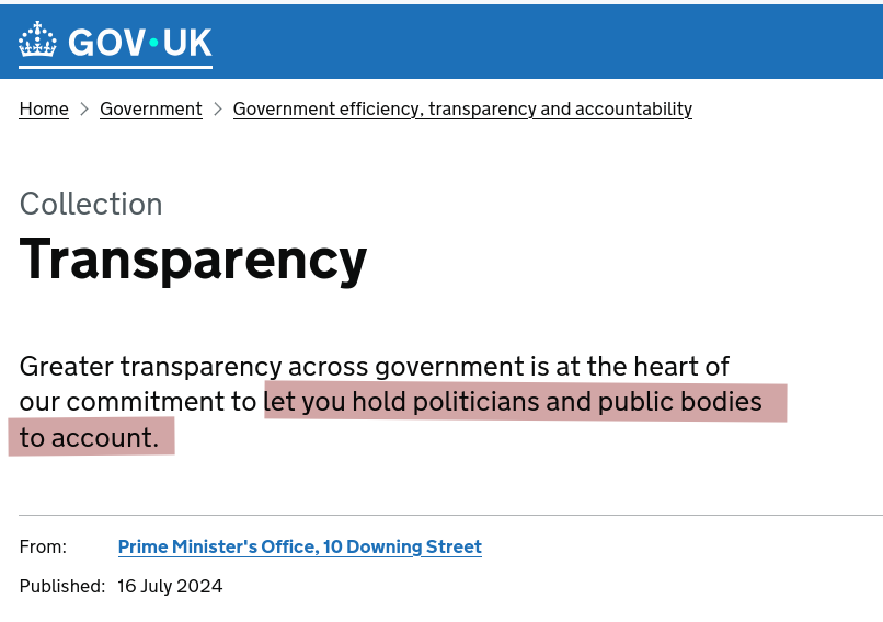 Greater transparency across government is at the heart of our commitment to let you hold politicians and public bodies to account.