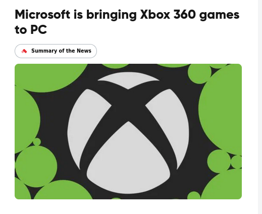 Microsoft is bringing Xbox 360 games to PC