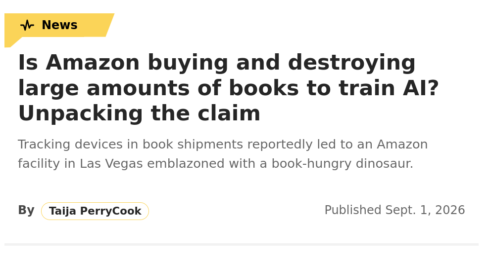 Is Amazon buying and destroying large amounts of books to train AI? Unpacking the claim