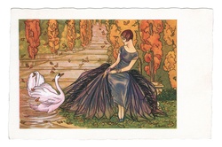 Art nouveau woman vintage art