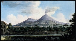 Mount Vesuvius from the sea shore above Resina