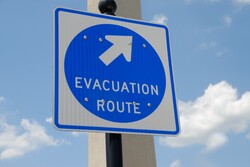 Evacuation Route sign at Florida, USA