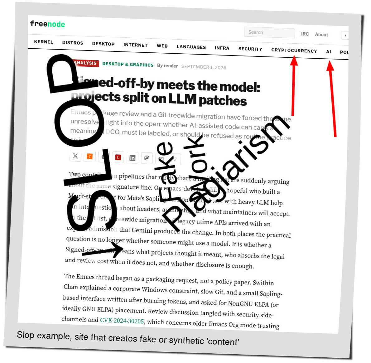Slop or fake: Signed-off-by meets the model: projects split on LLM patches