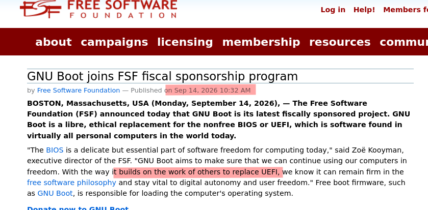 'With the way it builds on the work of others to replace UEFI, we know it can remain firm in the free software philosophy and stay vital to digital autonomy and user freedom.' Free boot firmware, such as GNU Boot, is responsible for loading the computer's operating system.