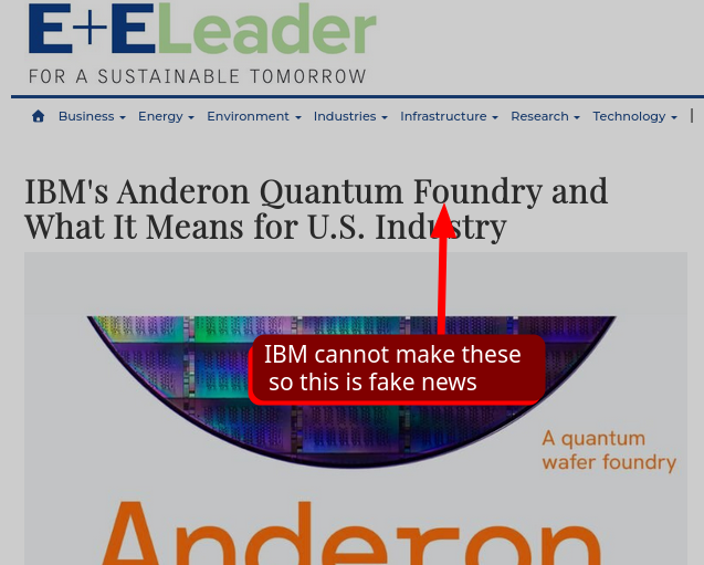 IBM cannot make these, so this is fake news