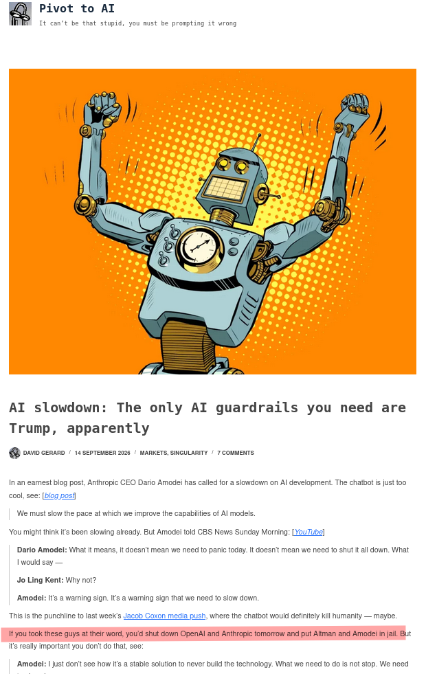 AI slowdown: The only AI guardrails you need are Trump, apparently