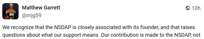 We recognize that the NSDAP is closely associated with its founder,