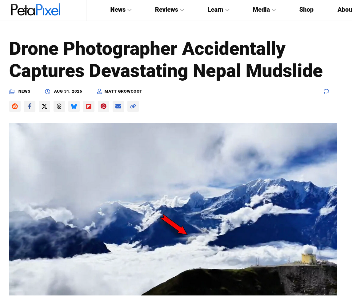 Drone Photographer Accidentally Captures Devastating Nepal Mudslide