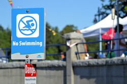No swimming danger sign