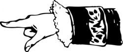 Re digitized vintage public domain illustration of a black and white human pointing finger.
