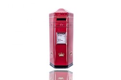 Red british postbox isolated on white background