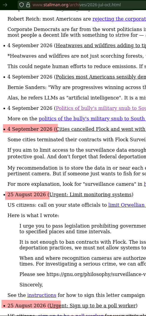 Political notes from 2026: July - October