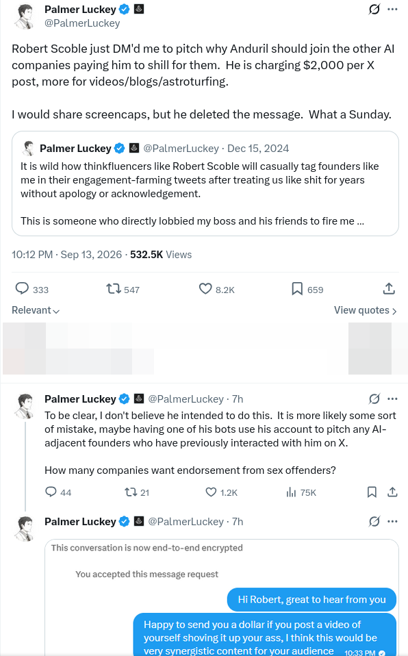 I would share screencaps, but he deleted the message. What a Sunday.
