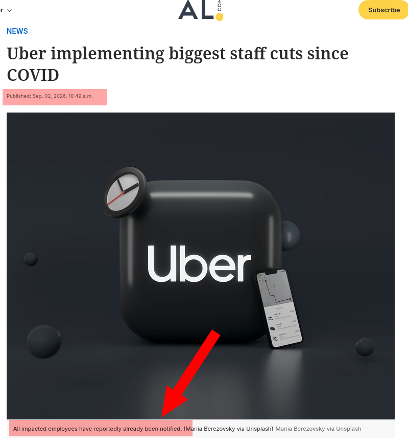 Uber implementing biggest staff cuts since COVID