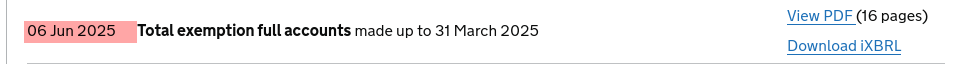 Total exemption full accounts made up to 31 March 2025
