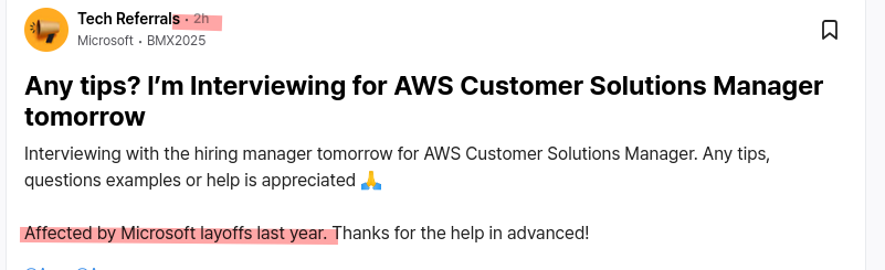 Any tips? I’m Interviewing for AWS Customer Solutions Manager tomorrow
