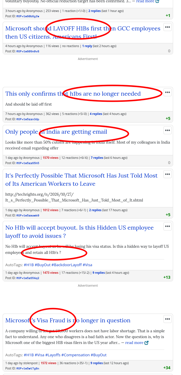 Microsoft should LAYOFF H1Bs first then GCC employees then US citizens. Americans First!