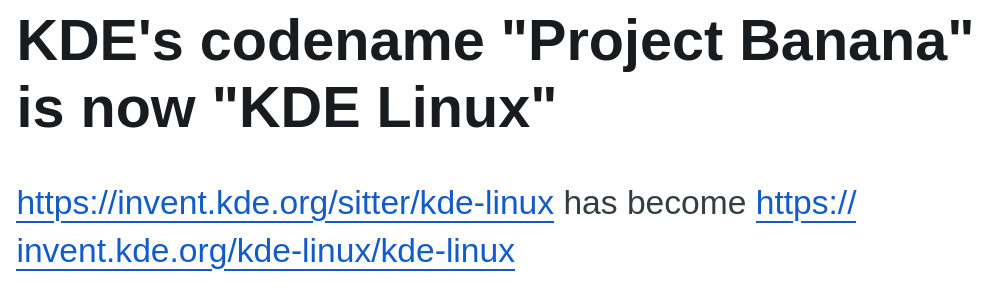 KDE's codename 'Project Banana' is now 'KDE Linux'