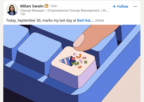 Today, September 30, marks my last day at Red Hat