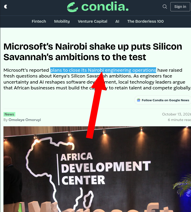 Microsoft’s Nairobi shake up puts Silicon Savannah’s ambitions to the test