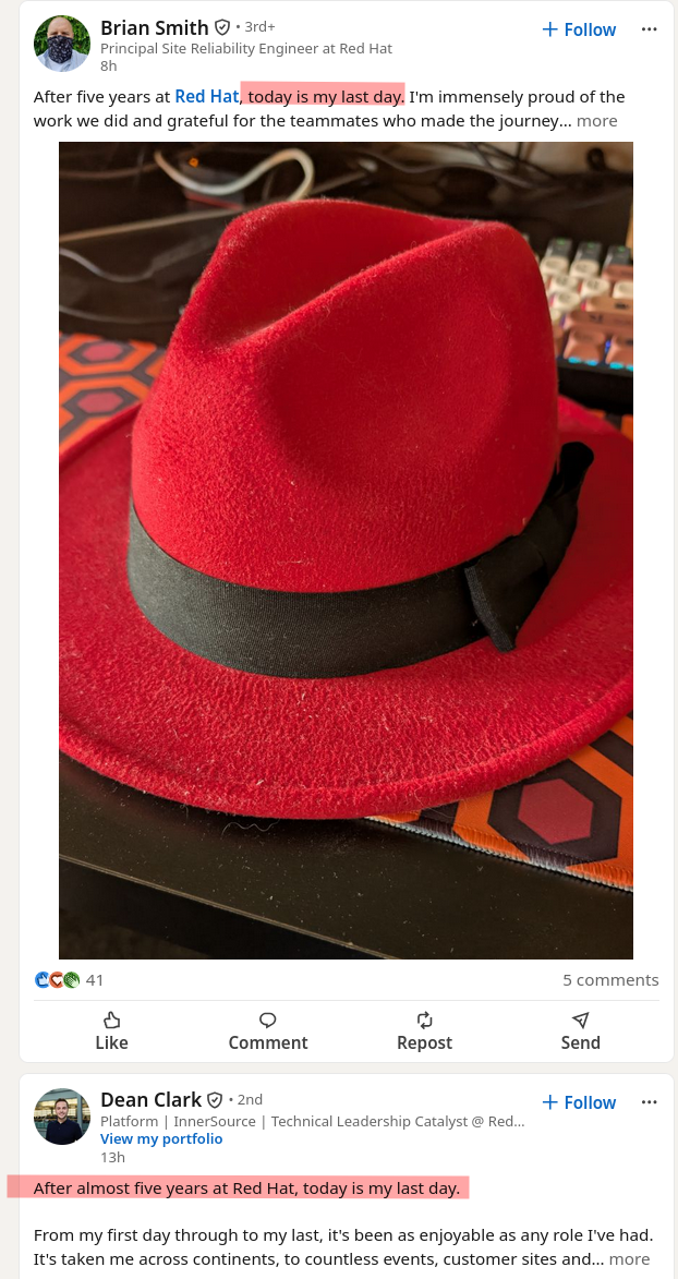 After five years at Red Hat, today is my last day