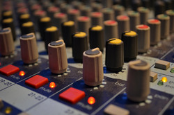 Sliders on mixing board