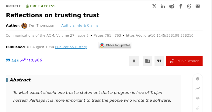 Still not trusting trust