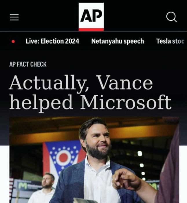Actually, Vance helped Microsoft