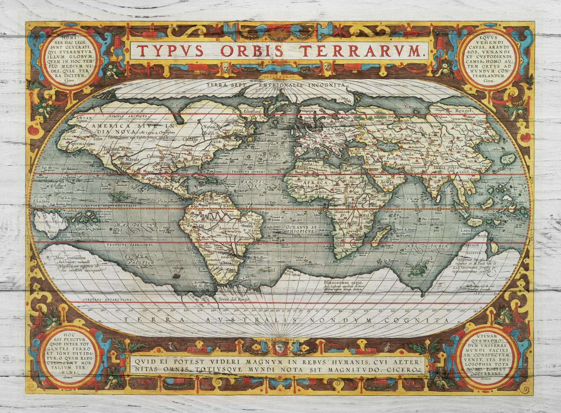 World map map vintage old