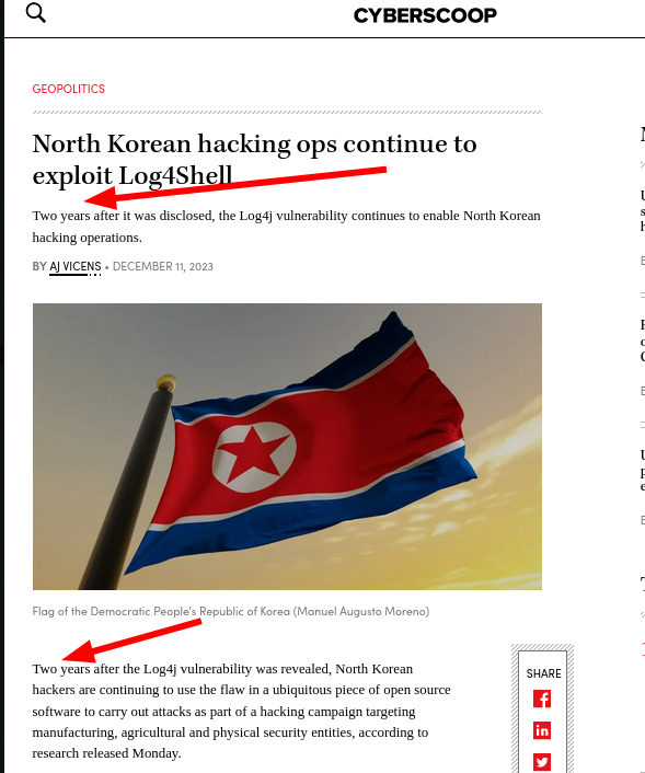 North Korean hacking ops continue to exploit Log4Shell