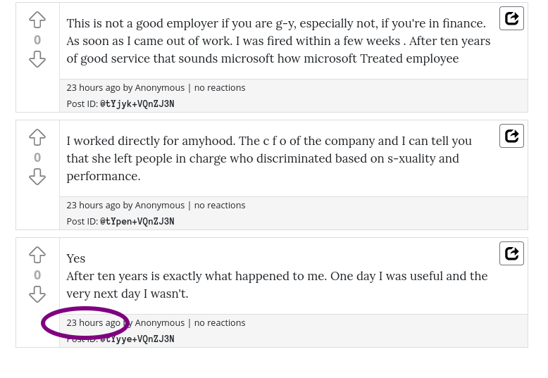 After ten years is exactly what happened to me. One day I was useful and the very next day I wasn't. I worked directly for amyhood. The c f o of the company and I can tell you that she left people in charge who discriminated based on s-xuality and performance. This is not a good employer if you are g-y, especially not, if you're in finance. As soon as I came out of work. I was fired within a few weeks . After ten years of good service that sounds microsoft how microsoft Treated employee [...]