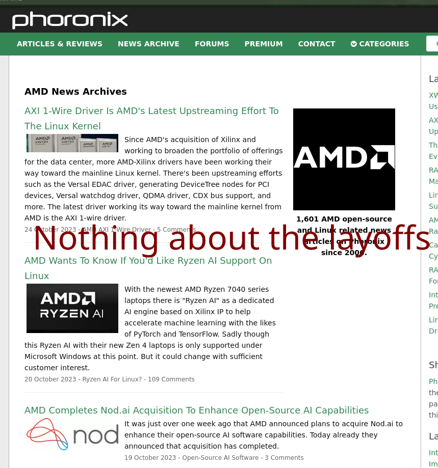 AMD at Phoronix