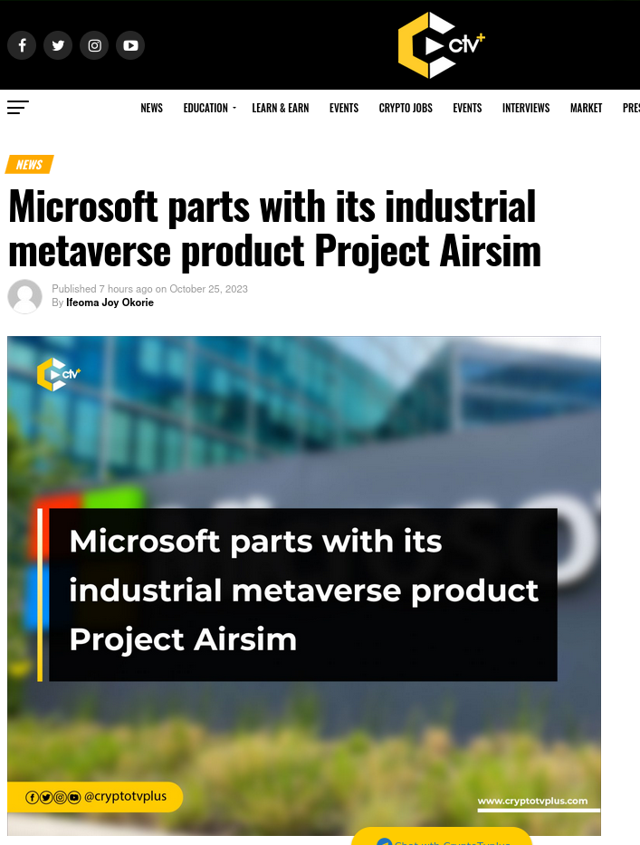 Microsoft parts with its industrial metaverse product Project Airsim 