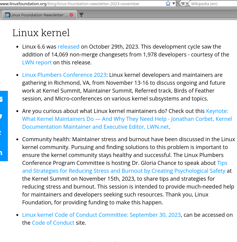 'Linux' Foundation newsletter on Linux