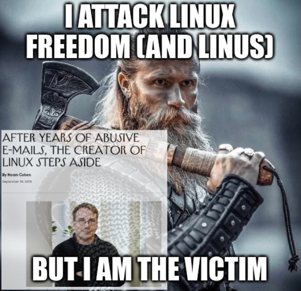 Viking Axe: I attack Linux freedom (and Linus) but I am the victim