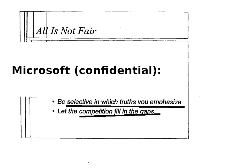 Microsoft (confidential): Microsoft on lying
